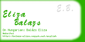 eliza balazs business card